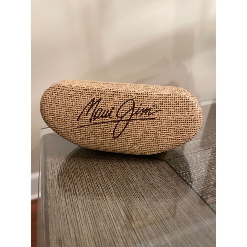 Genuine Maui Jim Woven Faux Bamboo Sunglasses Hard Shell Clamshell Case Only